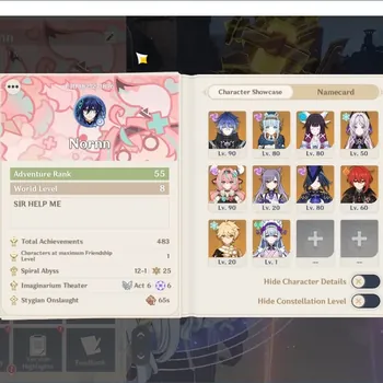 Genshin Impact Accounts Others ASIA|AR 55|6Limited|FLINS PREMIUM TEAM(Flins,Ineffa signature,Columbina,etc)Low