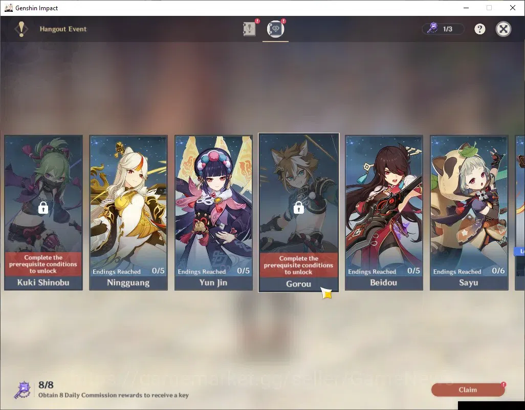 Genshin Impact Accounts ASIA|AR 50|Rate On|1 Limited + 1 (*5Weapon)|Arlecc image 16