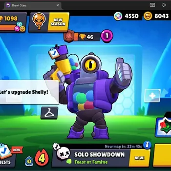 Brawl Stars Accounts Global |1098 Trophy|16 Brawler|2 Max Hypercharge (Edgar,Moe)|Skins 1 S Rare, 1 Epic|4550 Bling