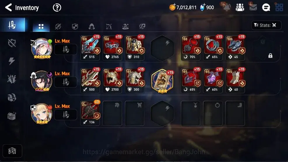 Epic Seven Accounts High-End Asia |8 ML(BArunka,DD Ray,SOT Snow,ALaika,DVildred,Etc.)|PoH+Bless ON|Stigma 93K|Gold 7M|SS 12