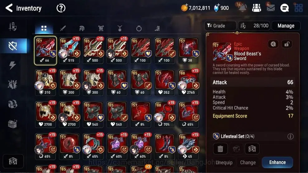 Epic Seven Accounts High-End Asia |8 ML(BArunka,DD Ray,SOT Snow,ALaika,DVildred,Etc.)|PoH+Bless ON|Stigma 93K|Gold 7M|SS 13