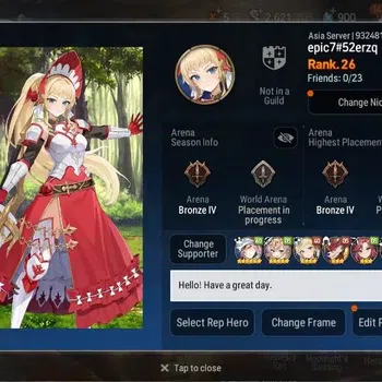 Epic Seven Accounts High-End Asia |8 ML(BArunka,DD Ray,SOT Snow,ALaika,DVildred,Etc.)|PoH+Bless ON|Stigma 93K|Gold 7M|SS