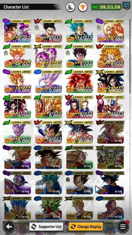 Dragon Ball Legends Accounts 208M TotalPower|LV148|3LR+6UL+19LL|Broly Fury,Supe image 5