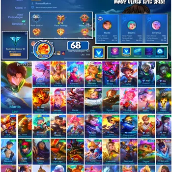 Mobile Legends: Bang Bang Accounts 🔥 #4107 🔥 💎 68 Skins 👑 Attack on Titan Martis Levi ⚔️ Seasoned Collector II