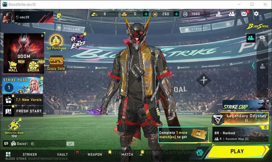Blood Strike Accounts ASIA|Starter|Melee ULTRA Butterfly Knife-Starfall| image 1