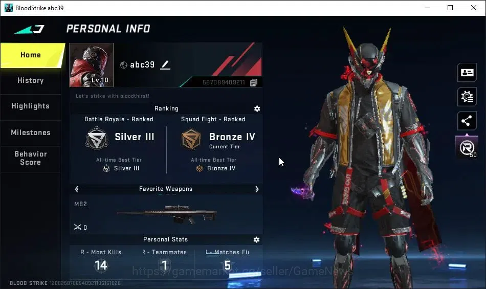 Blood Strike Accounts ASIA|Starter|Melee ULTRA Butterfly Knife-Starfall| image 2