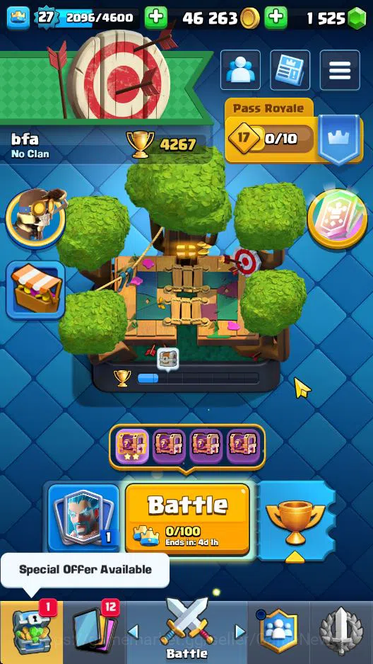 Clash Royale Accounts Lv 27|Trophy 4267|KTL 10|Limit Skin|Total Card 87| image 1