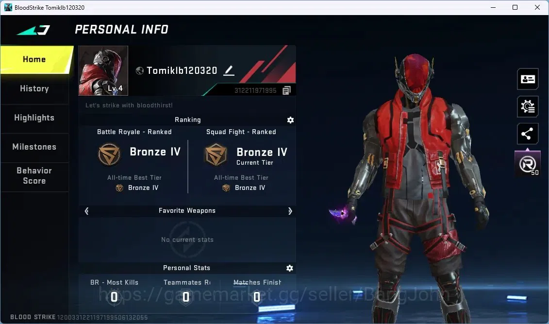 Blood Strike Accounts ASIA | Starter | 1 ULTRA MELEE: Butterfly Knife -  image 2
