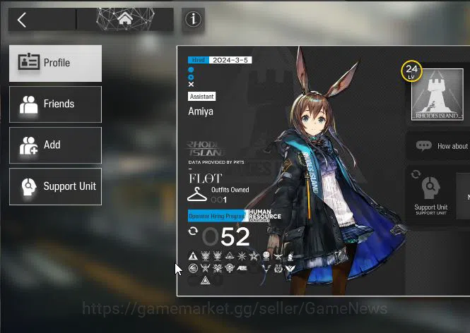 Arknights Accounts Mid-Tier Lv 24|52 OP+1 Skin| Starter |Wisadel + 76120 Orundum + 99 Originium|Chapter 2-9|Check SS|(AK1202) 2