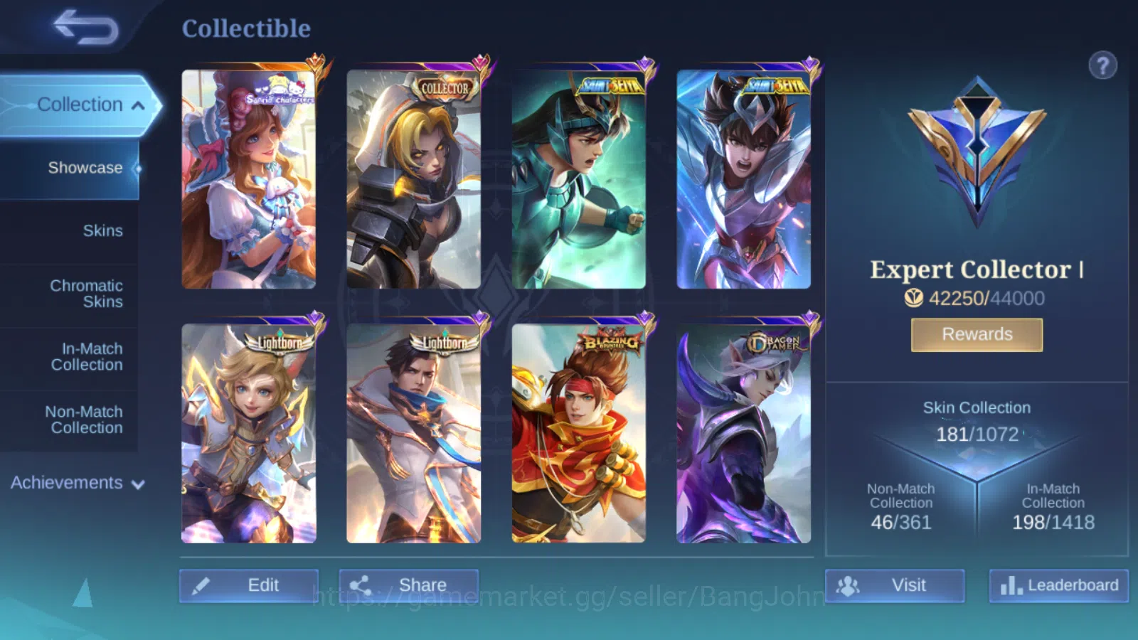 Mobile Legends: Bang Bang Accounts Others Hero 101 ,Skin 181 Saint Saiya Chou Dragon Shiryu ,Sanrio Floryn ,Blazing Claude 2