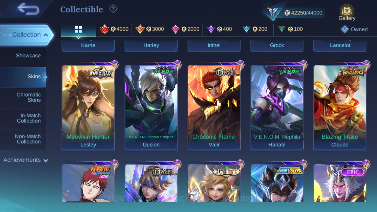 Mobile Legends: Bang Bang Accounts Others Hero 101 ,Skin 181 Saint Saiya Chou Dragon Shiryu ,Sanrio Floryn ,Blazing Claude 8