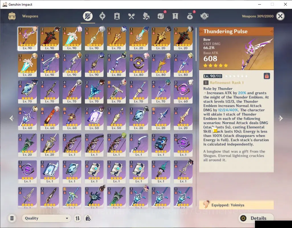 Genshin Impact Accounts ASIA|AR 57|14 Intertwined Fate|9 Limit + 9 (*5Wep) image 7