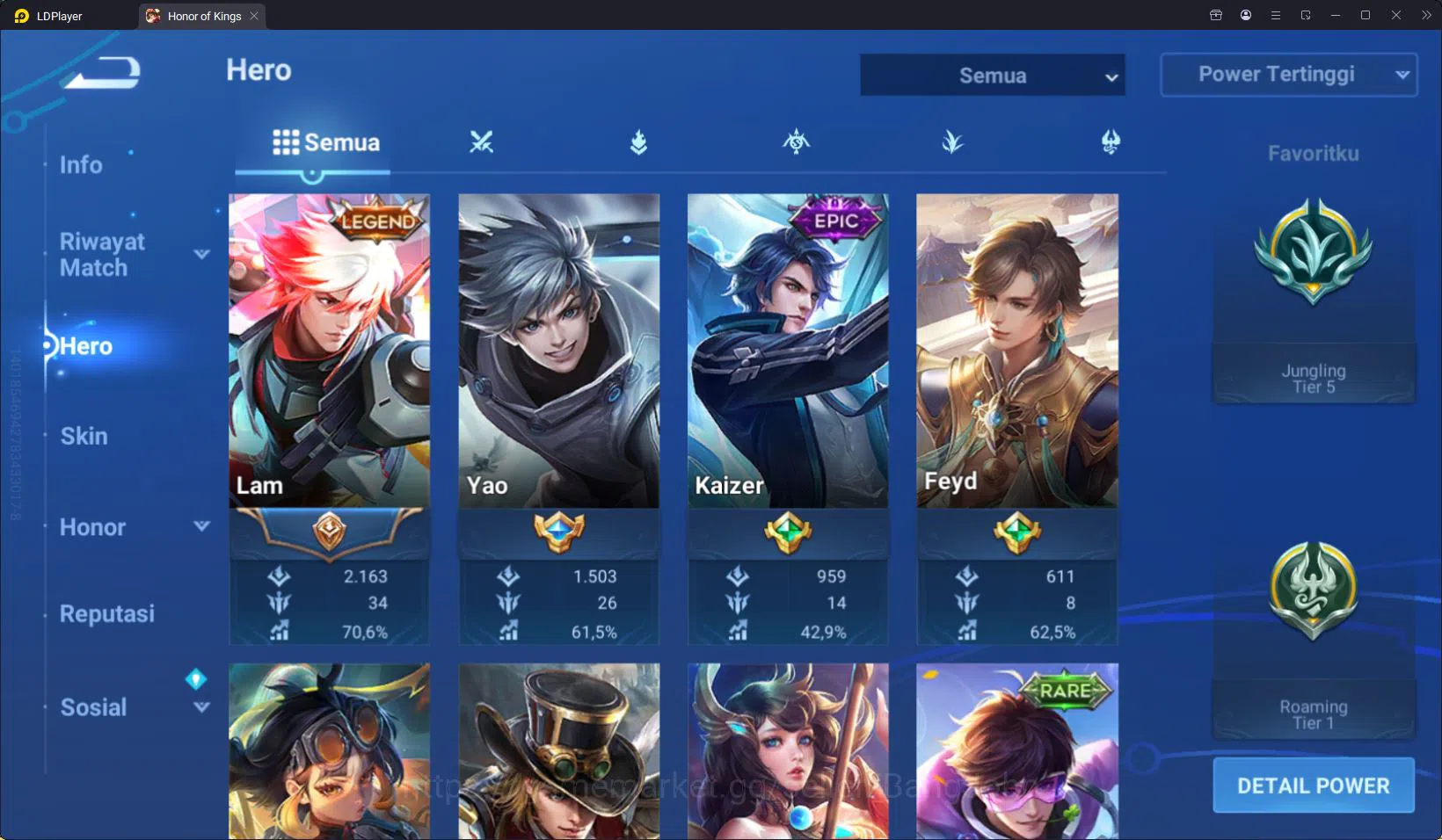 Honor of Kings Accounts HOK Global 51H 29S | Jung T5 | LGD Lam | Haya Worl image 16