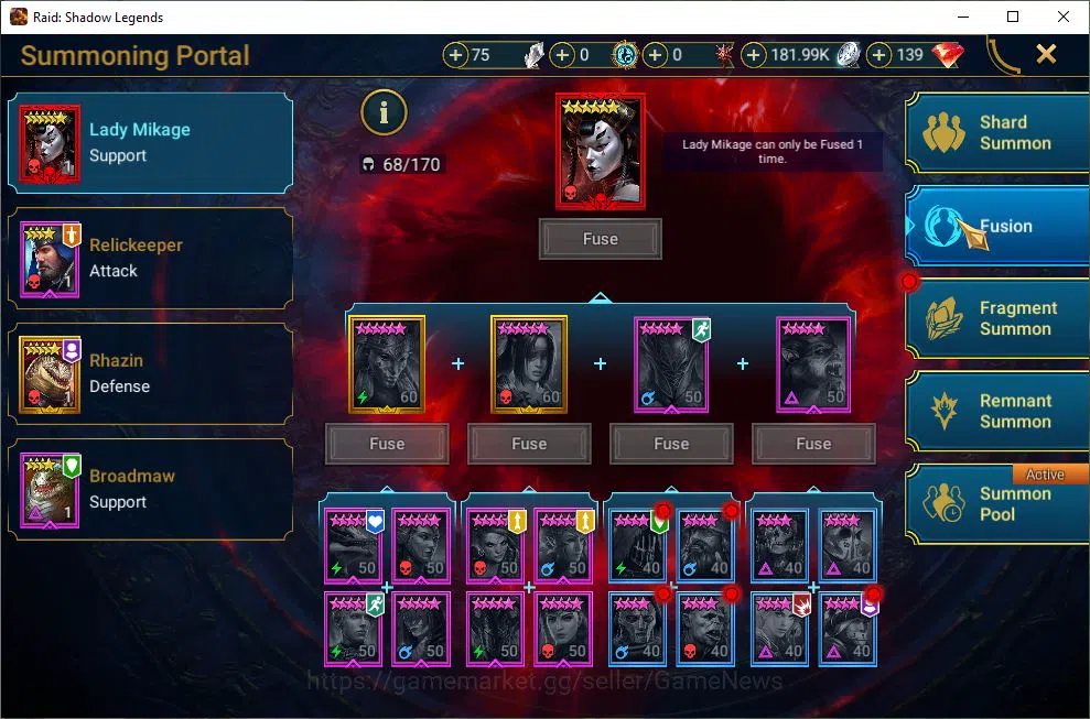 Raid: Shadow Legends Accounts Lv25 790K Power|1 Mythic(Gizmak)|18 Legend(Ninja,A image 9