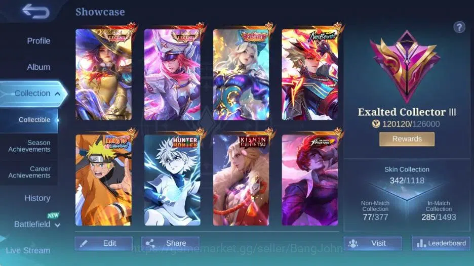 Mobile Legends: Bang Bang Accounts Global|Skin342|Exalted|Legend Freya+Lesle,ALStar M image 2