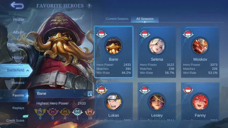Mobile Legends: Bang Bang Accounts Global|Skin342|Exalted|Legend Freya+Lesle,ALStar M image 4