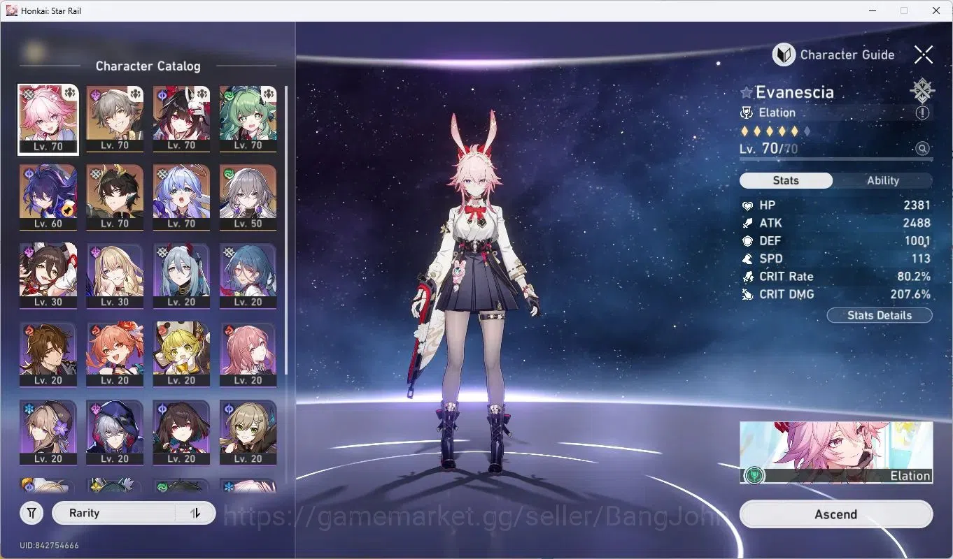 Honkai Star Rail Accounts Asia | TL51 | 6 Limit: Evanescia E1, Sparkle, Huoh image 2