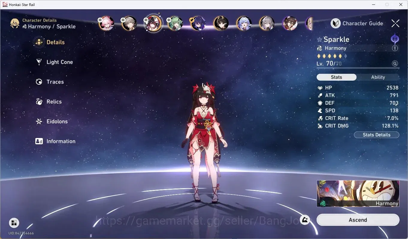 Honkai Star Rail Accounts Asia | TL51 | 6 Limit: Evanescia E1, Sparkle, Huoh image 4
