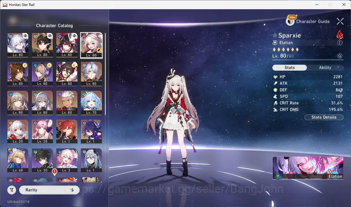 Honkai Star Rail Accounts Others ASIA|TL 70|9 Limit|Elation PremTeam(YaoGuang 10