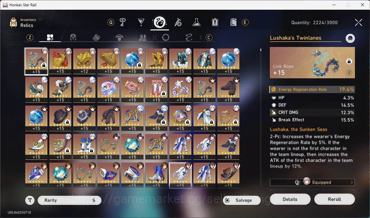 Honkai Star Rail Accounts Others ASIA|TL 70|9 Limit|Elation PremTeam(YaoGuang 16