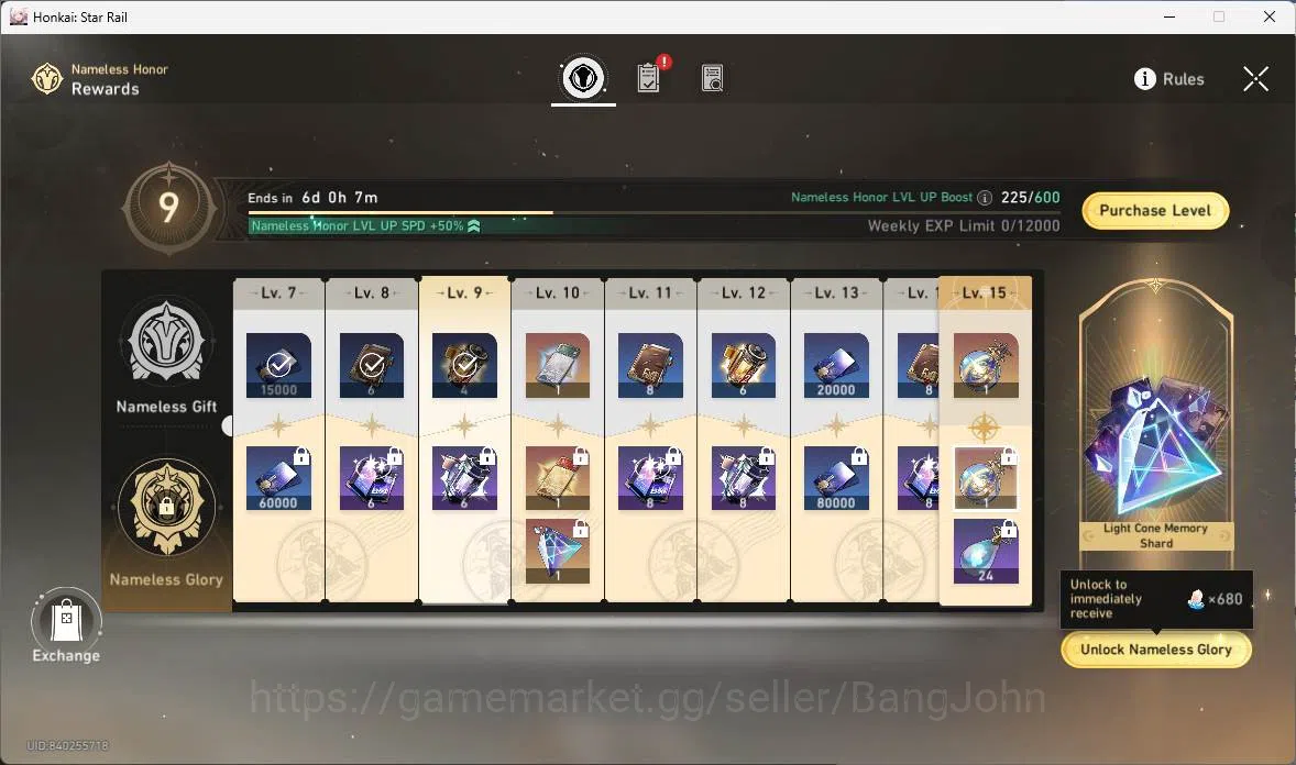 Honkai Star Rail Accounts Others ASIA|TL 70|9 Limit|Elation PremTeam(YaoGuang 4