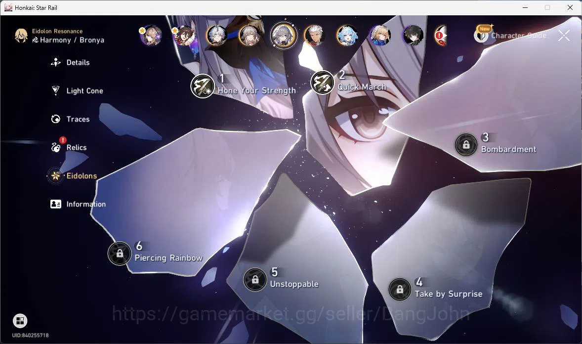 Honkai Star Rail Accounts Others ASIA|TL 70|9 Limit|Elation PremTeam(YaoGuang 8