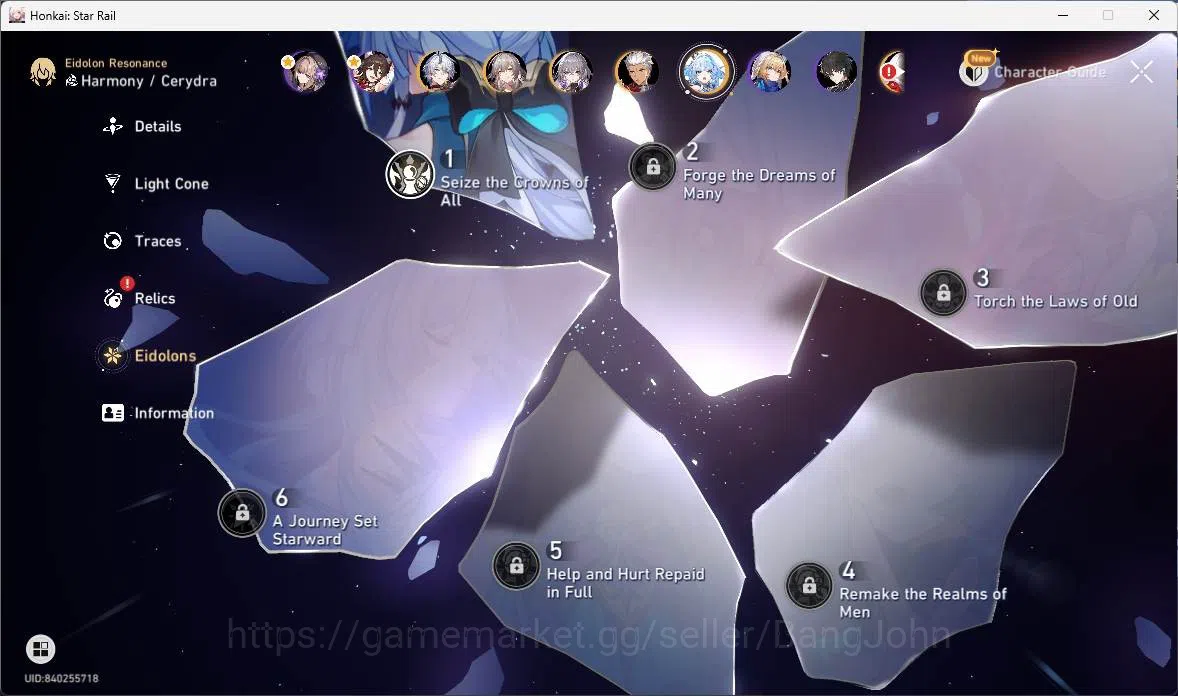 Honkai Star Rail Accounts Others ASIA|TL 70|9 Limit|Elation PremTeam(YaoGuang 9