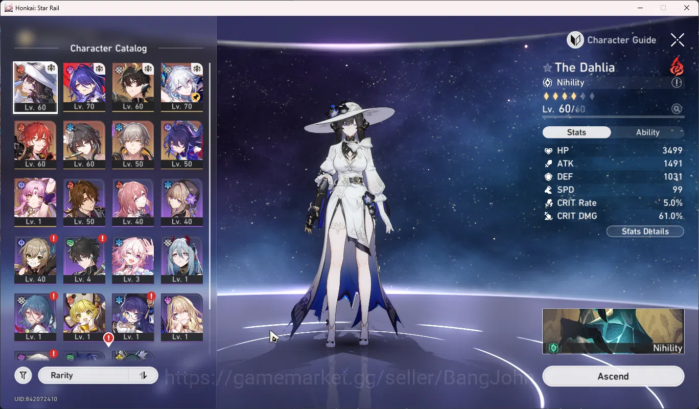 Honkai Star Rail Accounts ASIA | TL 53 | Yao Guang | Dahlia | Acheron | Dan image 2