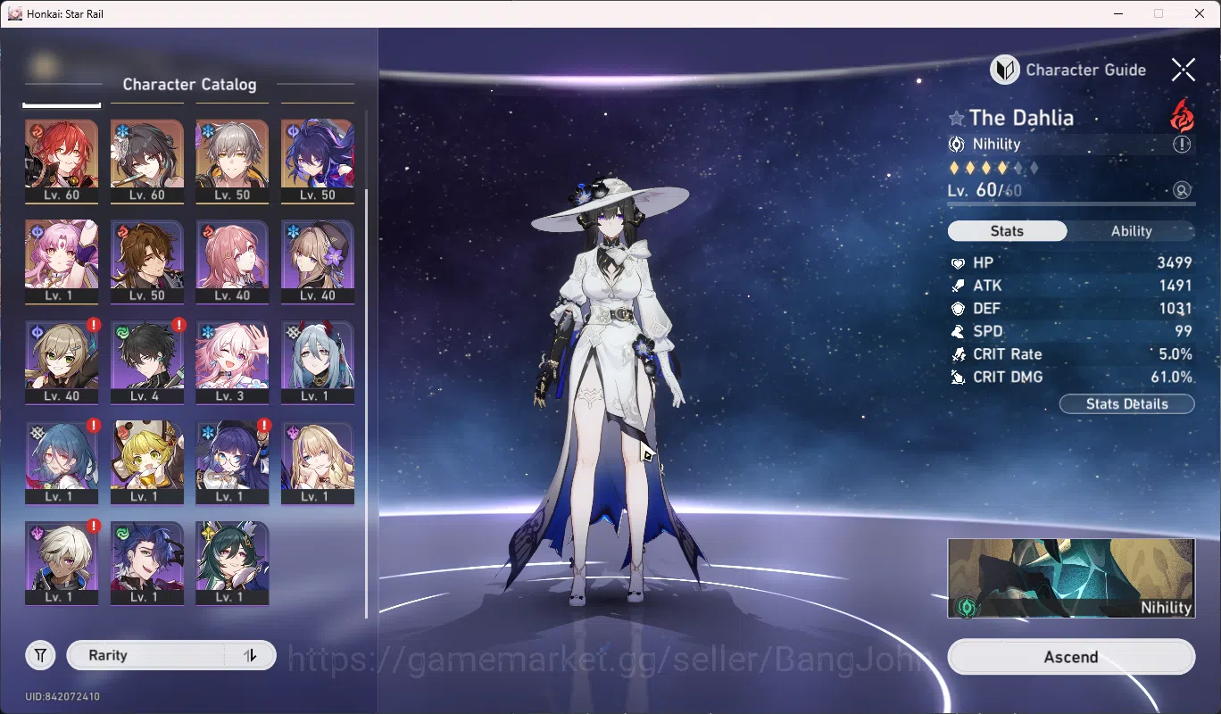 Honkai Star Rail Accounts ASIA | TL 53 | Yao Guang | Dahlia | Acheron | Dan image 3