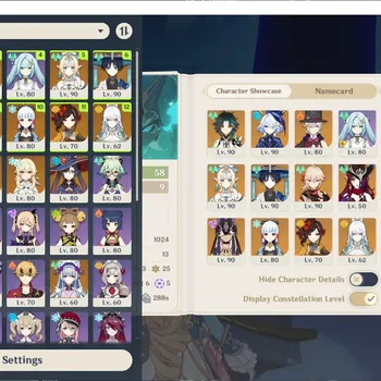 Genshin Impact Accounts Others ASIA|AR 58|11 Limited+6(*5Wp)|Vesna,Furina,Wanderer,Zibai,Ciori,Etc|QA Natlan|2 Skin|Check