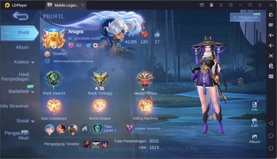 Mobile Legends: Bang Bang Accounts Global|Skin 218|Renowned|Collector Natalia|Prime C image 18