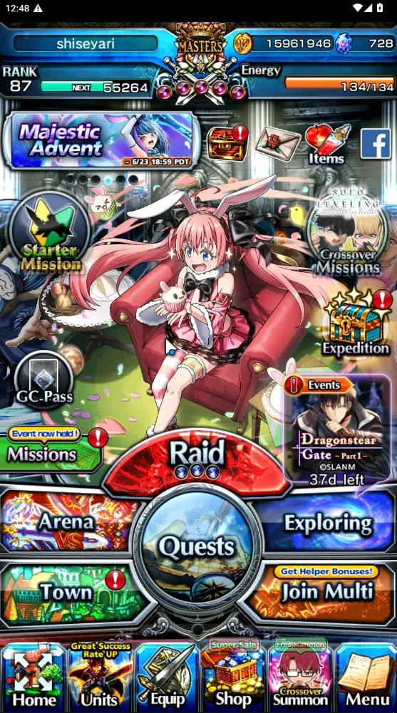 Grand Summoners Accounts Global|Rank 87|728 cc|11 Ascend 4 TW|(Shirou,Sayak image 1