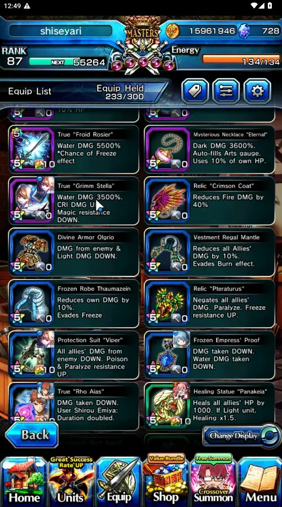 Grand Summoners Accounts Global|Rank 87|728 cc|11 Ascend 4 TW|(Shirou,Sayak image 10