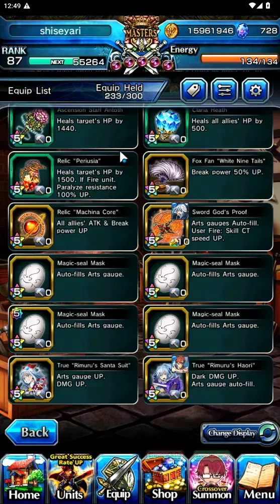 Grand Summoners Accounts Global|Rank 87|728 cc|11 Ascend 4 TW|(Shirou,Sayak image 11