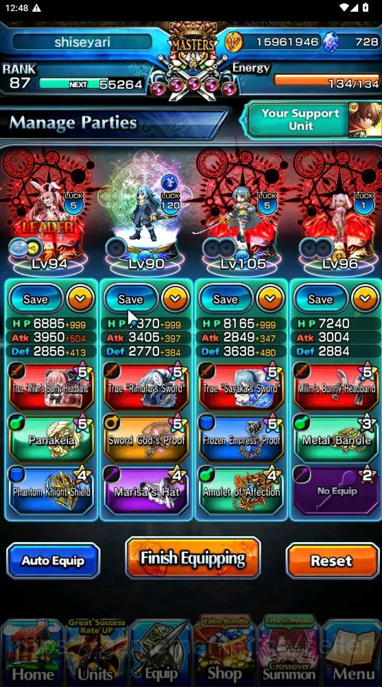 Grand Summoners Accounts Global|Rank 87|728 cc|11 Ascend 4 TW|(Shirou,Sayak image 3