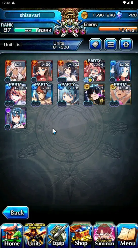 Grand Summoners Accounts Global|Rank 87|728 cc|11 Ascend 4 TW|(Shirou,Sayak image 4