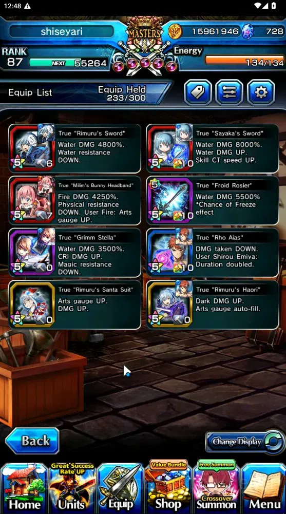 Grand Summoners Accounts Global|Rank 87|728 cc|11 Ascend 4 TW|(Shirou,Sayak image 5