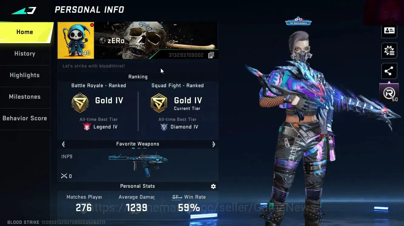 Blood Strike Accounts ASIA|4 ULTRA[NOVA-EDANCER,M700,P90,INP9]|Collab AO image 2