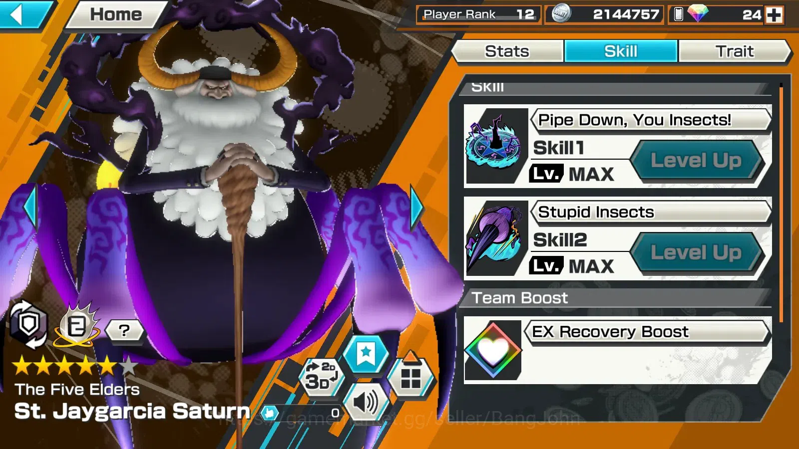 One Piece Bounty Rush Accounts Global | EX 4 |PR 12 |Zoro & Sanji Lv.Max, St.Jayg image 7