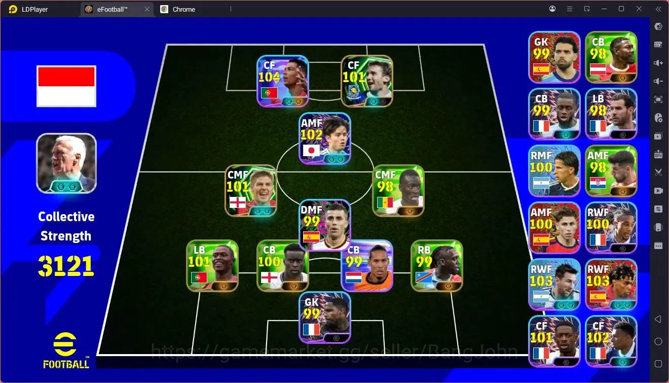 eFootball Accounts Legends & Iconic Players Mobile |PW 3121|Epic Gerrard,Shevchenko|Showtime Ronaldo,Kubo,Yamal,Messi(RWF 1
