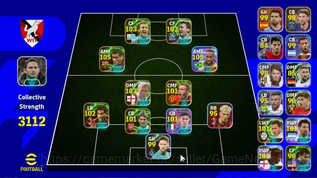 eFootball Accounts Legends & Iconic Players Android|9 Epic Rivaldo,Diego Forlan,Paul Scholes,Serginho|4 Show Time Neymar Jr 1