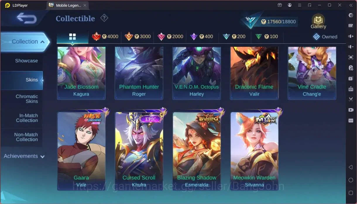 Mobile Legends: Bang Bang Accounts GLOBAL Hero 81 Skin 84|skin epic 6|dragon tamer va image 3