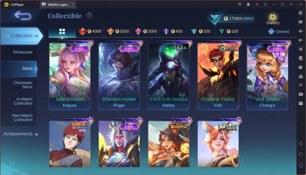 Mobile Legends: Bang Bang Accounts GLOBAL Hero 81 Skin 84|skin epic 6|dragon tamer va image 4