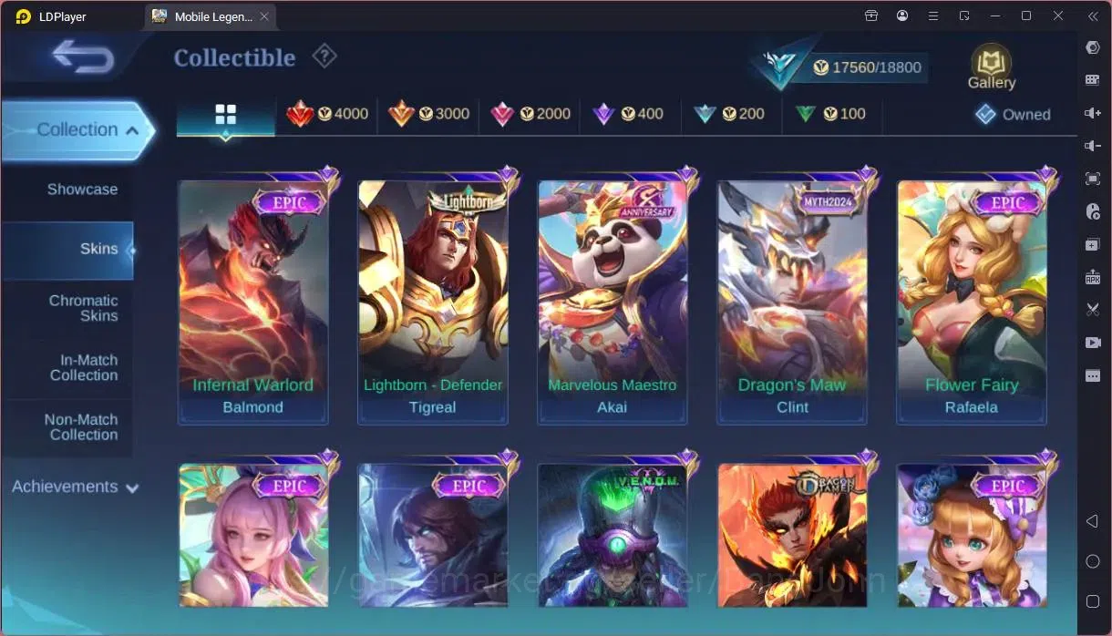 Mobile Legends: Bang Bang Accounts GLOBAL Hero 81 Skin 84|skin epic 6|dragon tamer va image 5