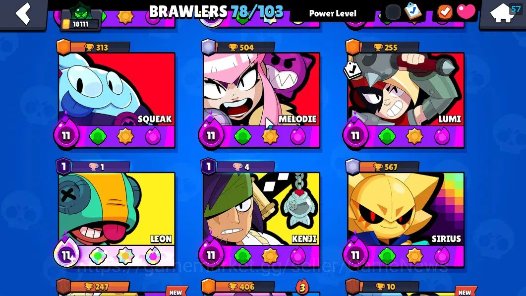 Brawl Stars Accounts 18111 Trophy|78 Brawlers 19 Max|UL Sirius|2 HyperC image 10