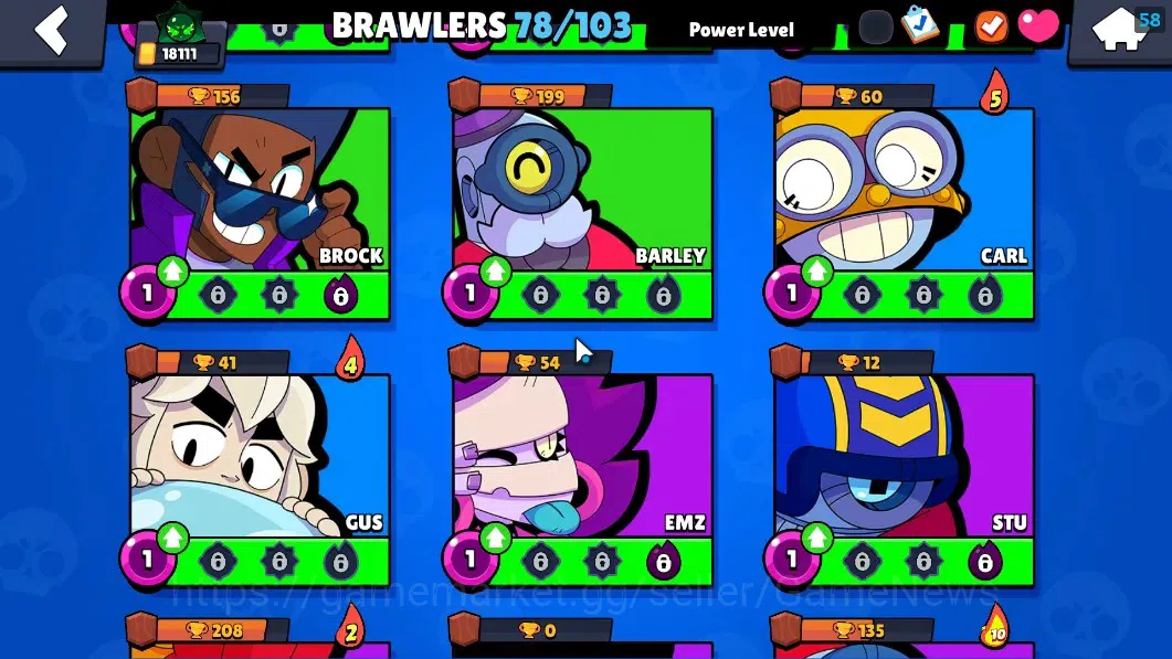 Brawl Stars Accounts 18111 Trophy|78 Brawlers 19 Max|UL Sirius|2 HyperC image 15