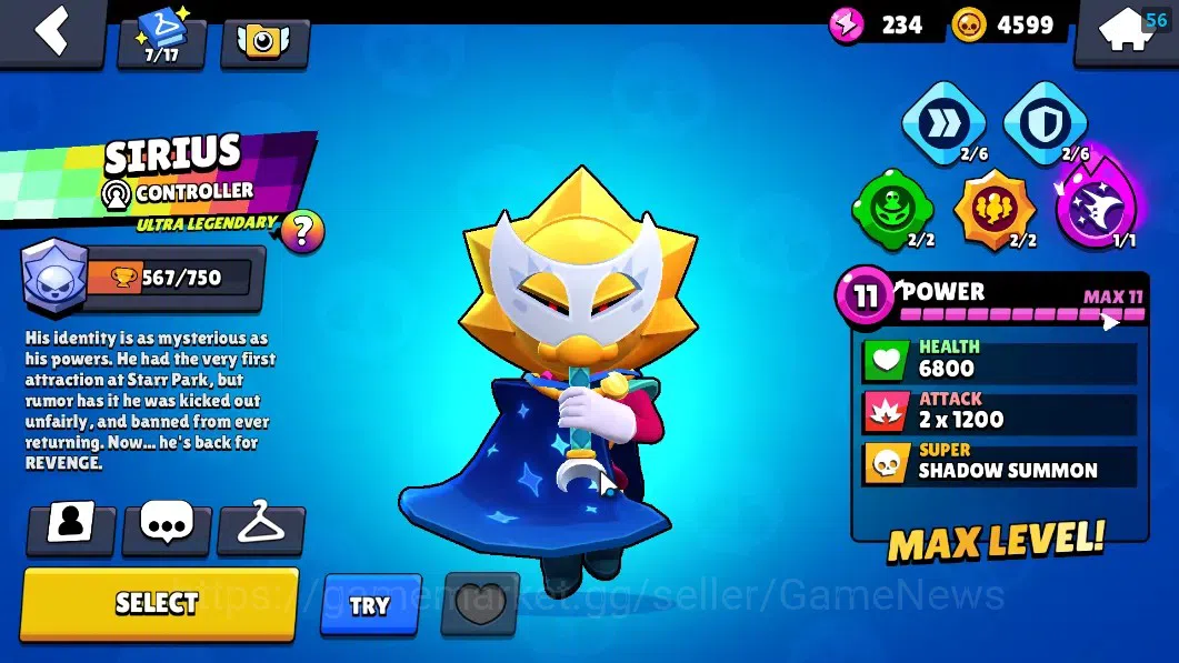 Brawl Stars Accounts 18111 Trophy|78 Brawlers 19 Max|UL Sirius|2 HyperC image 7