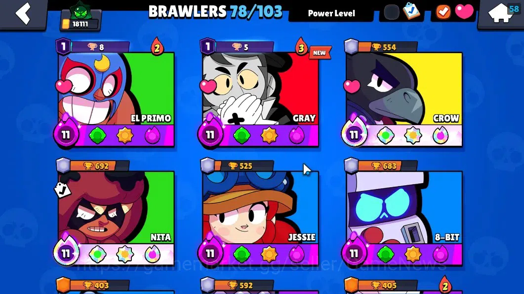 Brawl Stars Accounts 18111 Trophy|78 Brawlers 19 Max|UL Sirius|2 HyperC image 8