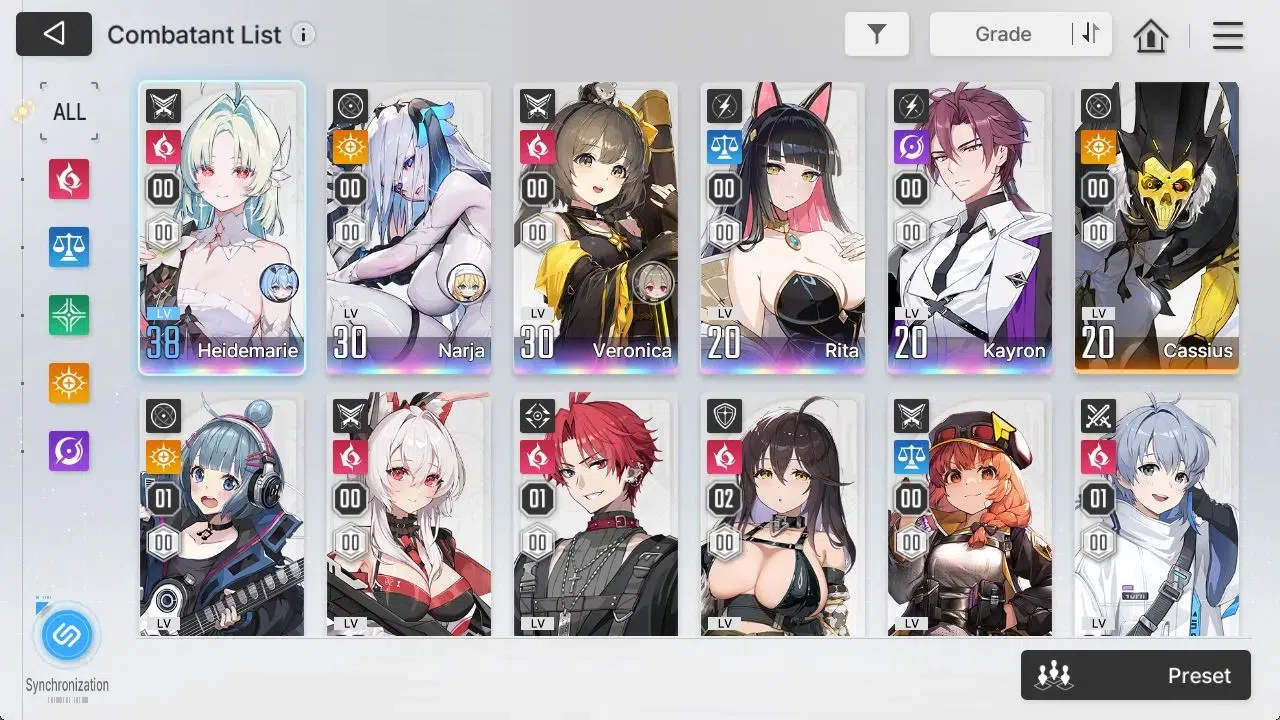 Chaos Zero Nightmare Accounts GLOBAL|Lv31|5 SSR[Heidemarie,Narja,Rita,Veronica,K image 4