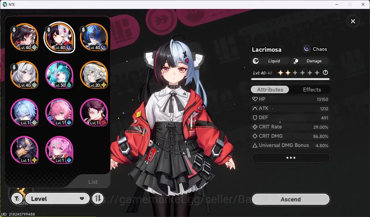 Neverness to Everness Accounts SEA| Hunter Lv 20 | 4 S-Class (Lacrimosa+Sign,Hoto image 2